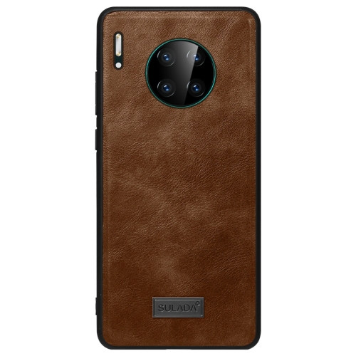 

For Huawei Mate 30 Pro SULADA Shockproof TPU + Handmade Leather Protective Case(Brown)