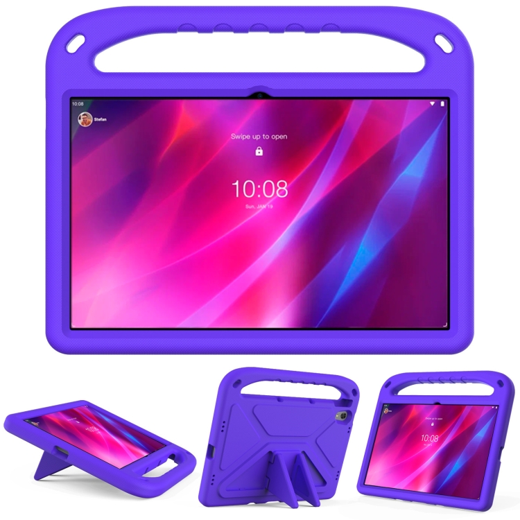 

For Lenovo Tab P11 TB-J606F Portable Handle EVA Shockproof Anti Falling Protective Case with Triangle Holder(Purple)