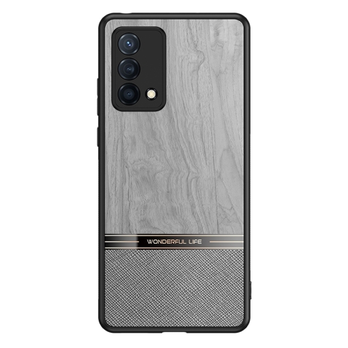 

For OPPO K9 Shang Rui Wood Grain Skin PU + TPU Shockproof Case(Grey)