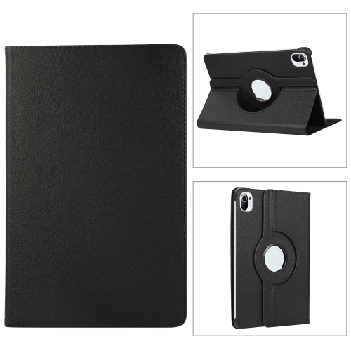 

For Xiaomi Pad 5 Pro / Pad 5 360 Degree Rotation Litchi Texture Flip Leather Case with Holder(Black)