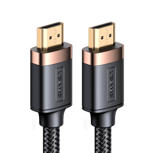 

USAMS US-SJ528 U74 HDMI to HDMI 4K Glossy Aluminum Alloy HD Audio and Video Cable, Cable Length:2m(Black)