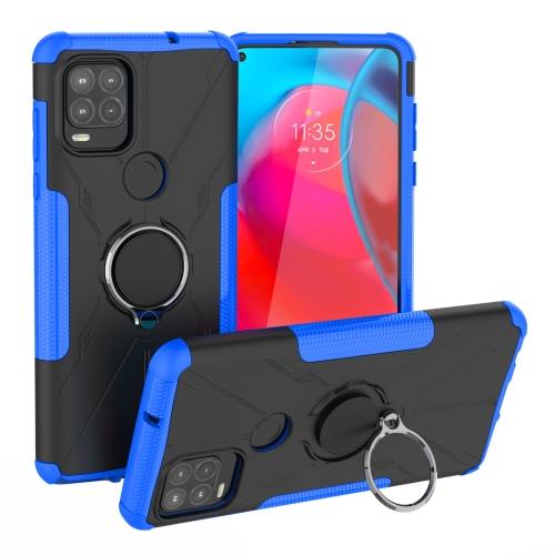 

For Motorola Moto G Stylus 5G Armor Bear Shockproof PC + TPU Protective Case with Ring Holder(Blue)