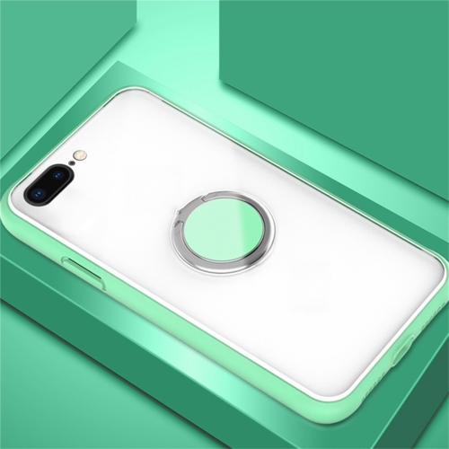 

For iPhone 7 / 8 SULADA Magnetic Frosted Silicone Frame Protective Case with Ring Holder(Mint Green)