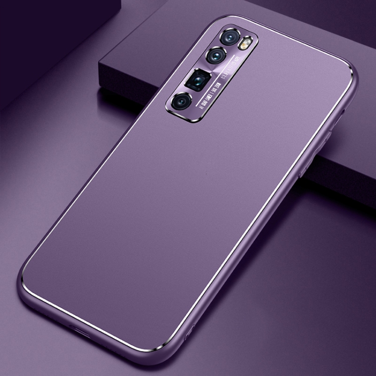 

For Huawei nova 7 Pro Cool Frosted Metal TPU Shockproof Case(Purple)
