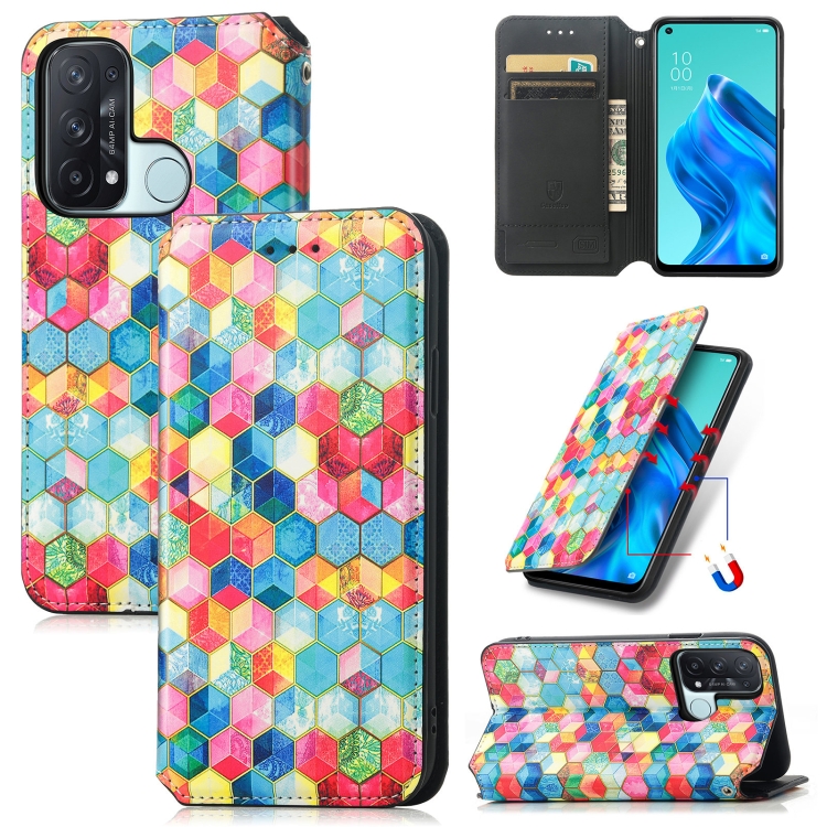 

For OPPO Reno 5A Colorful Magnetic Horizontal Flip PU Leather Case with Holder & Card Slot & Wallet(Magic Space)