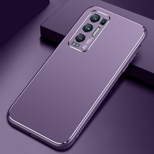 

For OPPO Reno5 Pro+ Cool Frosted Metal TPU Shockproof Case(Purple)