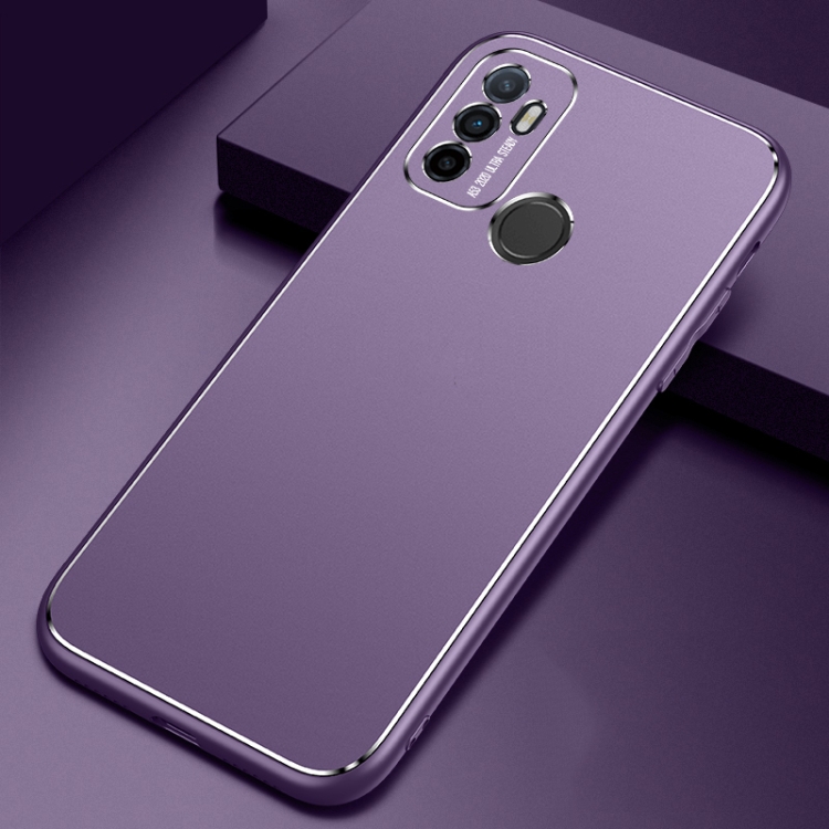 

For OPPO A32 Cool Frosted Metal TPU Shockproof Case(Purple)