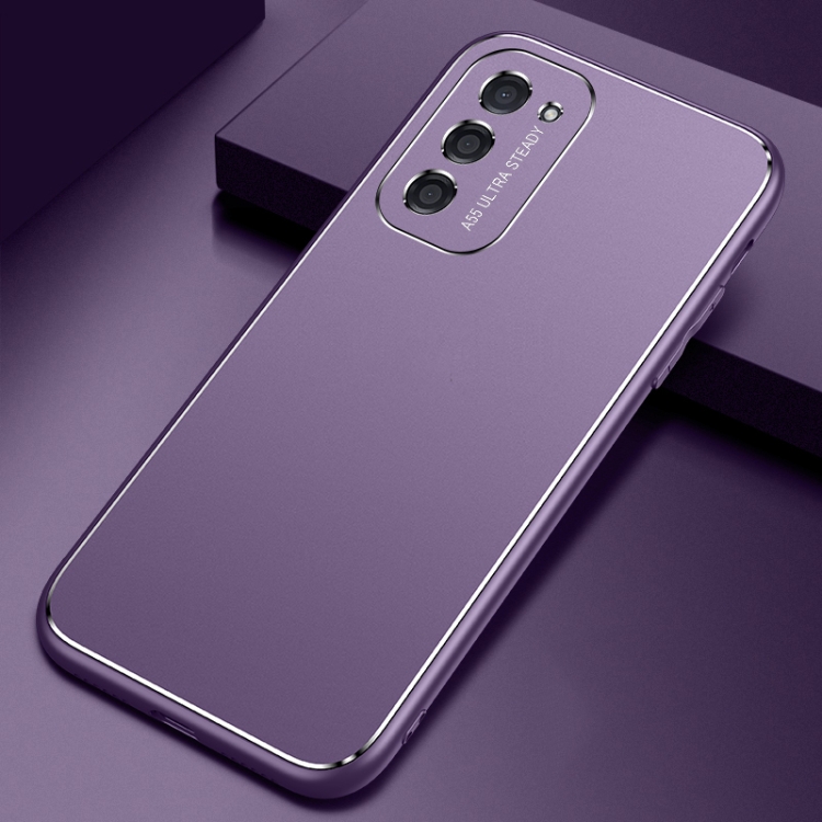 

For OPPO A55 Cool Frosted Metal TPU Shockproof Case(Purple)