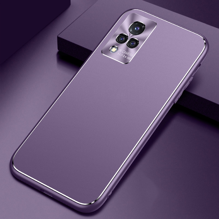

For vivo S9 Cool Frosted Metal TPU Shockproof Case(Purple)