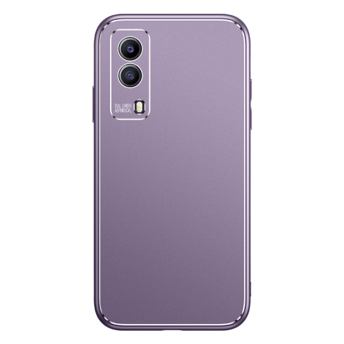 

For vivo Y53s Cool Frosted Metal TPU Shockproof Case(Purple)