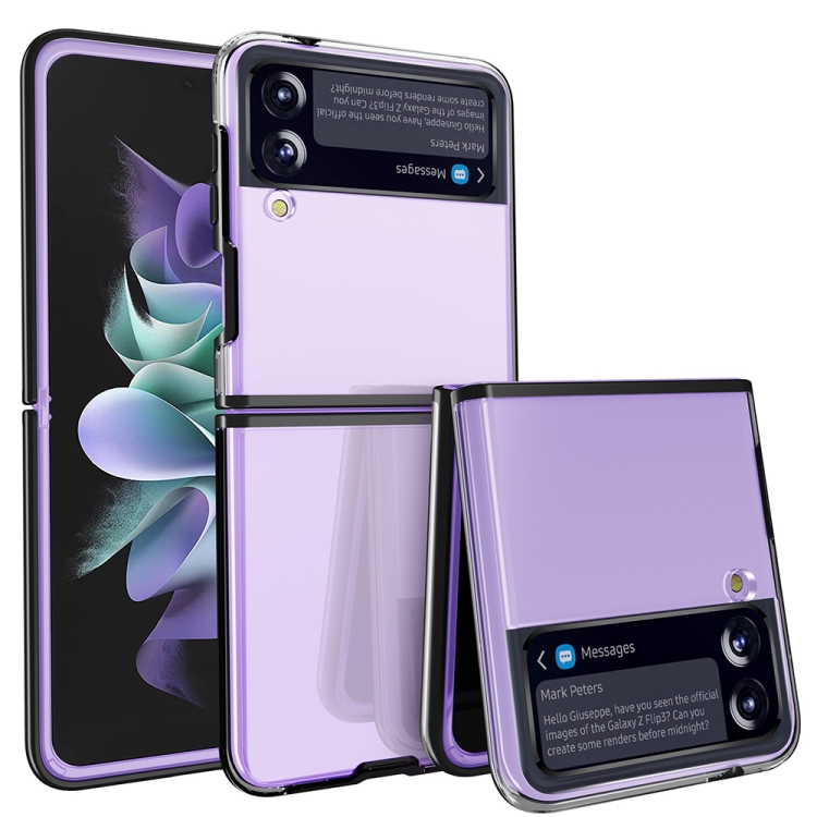 

For Samsung Galaxy Z Flip3 5G Simple All-inclusive Clear Crystal PC +TPU Shockproof Case(Black)