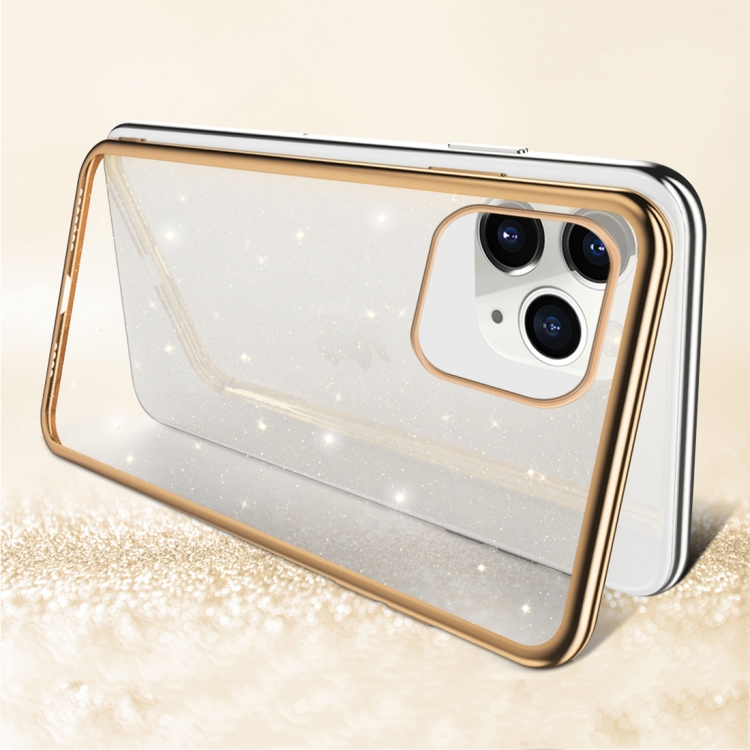 

For iPhone 11 Pro Max SULADA Drop-proof TPU+ Plating Powder Protective Case(Gold)