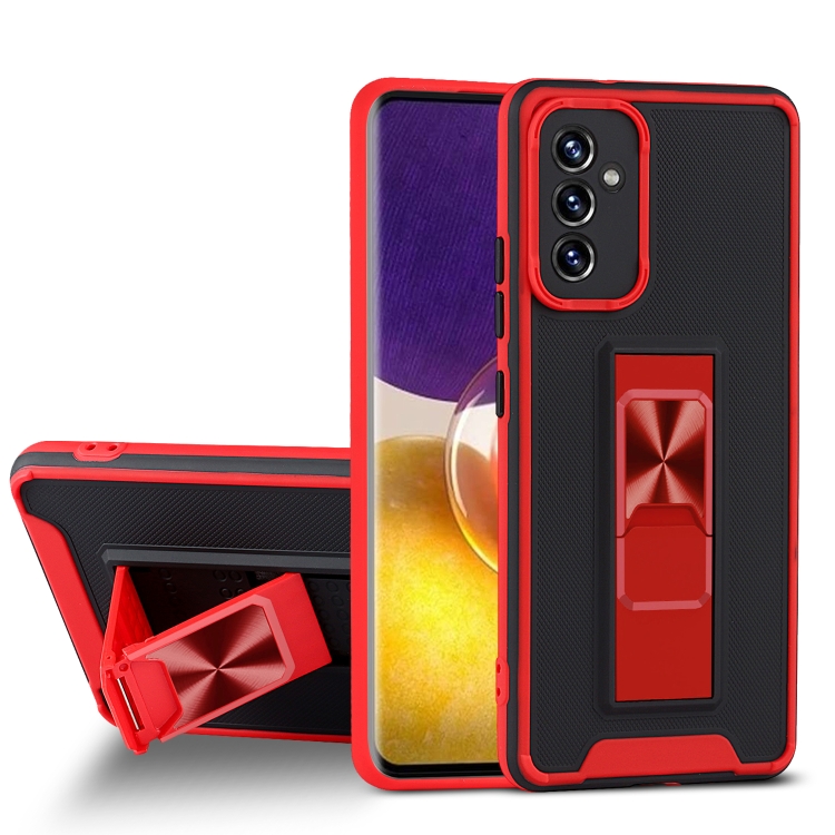 

For Samsung Galaxy A82 5G Dual-color Skin Feel TPU + PC Magnetic Shockproof Case with Invisible Holder(Red)