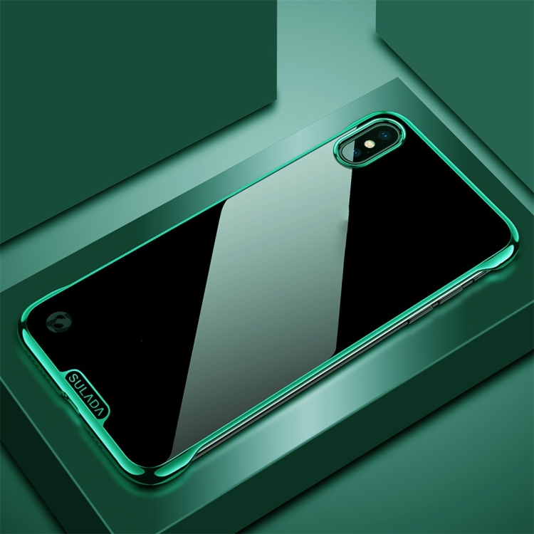

For iPhone X / XS SULADA Borderless Plated PC Protective Case(Green)