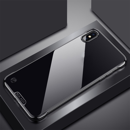 

For iPhone XR SULADA Borderless Plated PC Protective Case(Black)