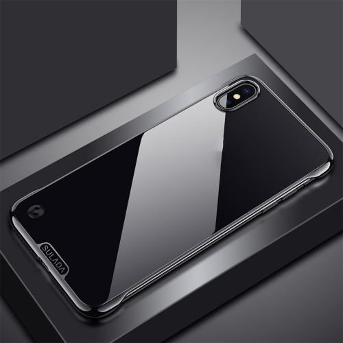 

For iPhone XS Max SULADA Borderless Plated PC Protective Case(Black)