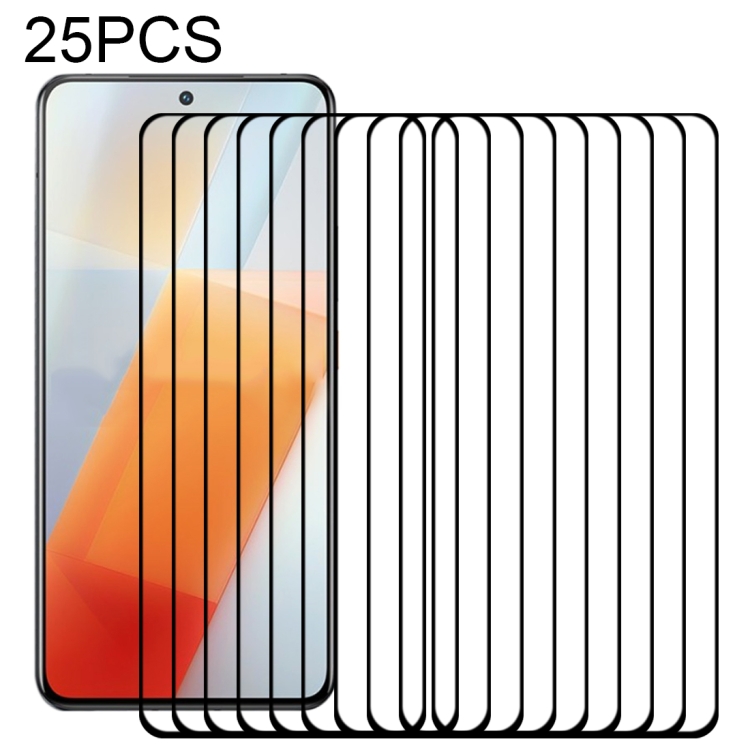 

For vivo iQOO 8 25 PCS Full Glue Full Screen Tempered Glass Film