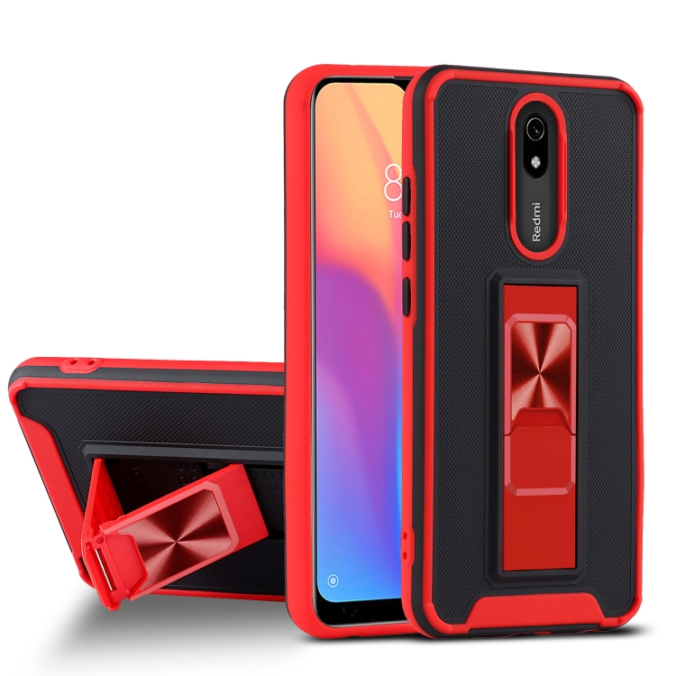 

For Xiaomi Redmi 8A Dual-color Skin Feel TPU + PC Magnetic Shockproof Case with Invisible Holder(Red)