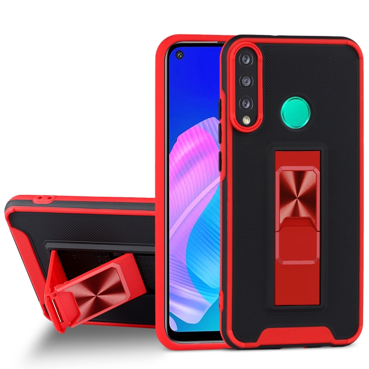 

For Huawei Y7p Dual-color Skin Feel TPU + PC Magnetic Shockproof Case with Invisible Holder(Red)