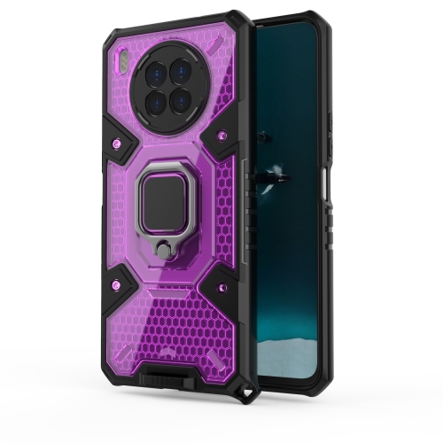 

For Huawei nova 8i Space PC+TPU Shockproof Case with Ring Holder(Purple)