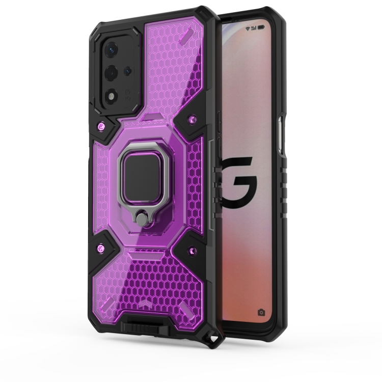 

For OPPO A93s 5G/A93 5G/A74 Space PC+TPU Shockproof Case with Ring Holder(Purple)