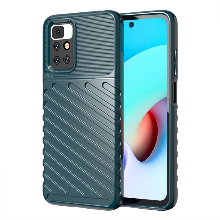 

Thunderbolt Shockproof TPU Protective Soft Case For Xiaomi Redmi 10(Green)