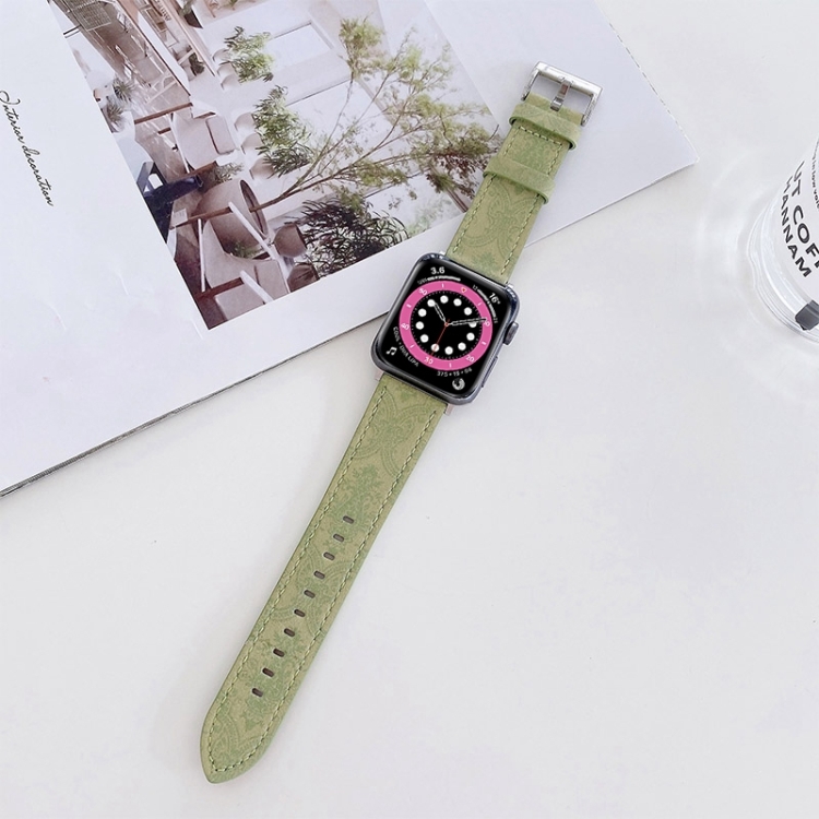 

Ethnic Style Leather Replacement Watchband For Apple Watch Series 6 & SE & 5 & 4 44mm / 3 & 2 & 1 42mm