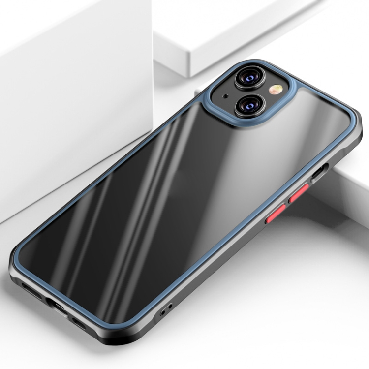 

Beautiful Color TPU + Clear PC Four-corner All-inclusive Shockproof Case For iPhone 13 mini(Blue)