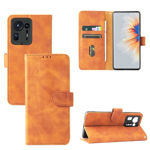 

Solid Color Skin Feel Magnetic Buckle Horizontal Flip Calf Texture PU Leather Case with Holder & Card Slots & Wallet For Xiaomi Mix 4(Brown)