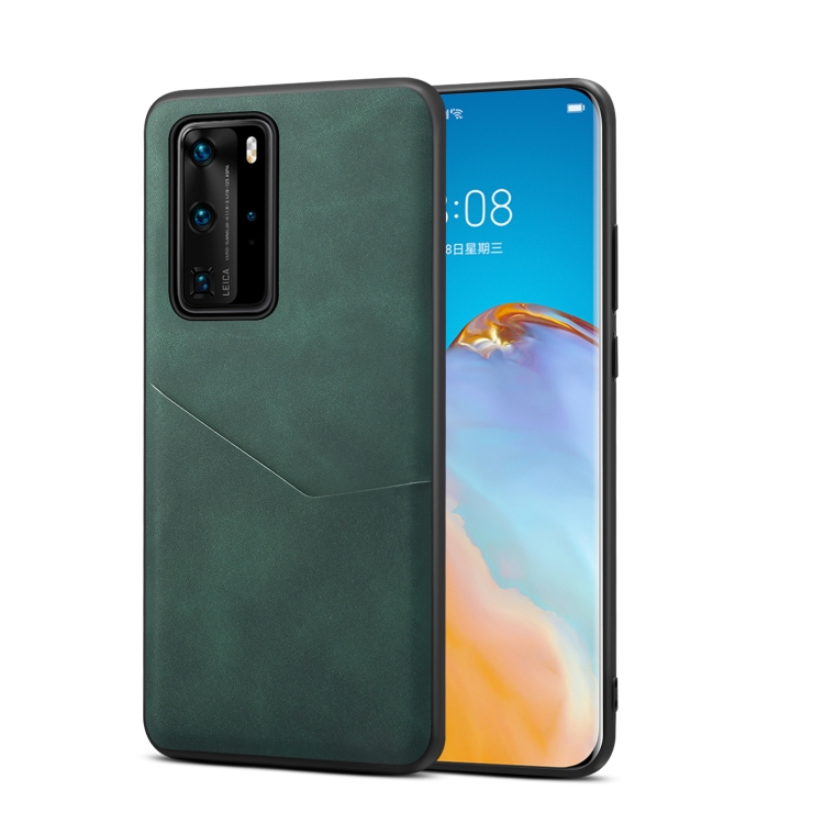 

For Huawei P40 Pro Skin Feel PU + TPU Protective Case with Card Slot(Green)