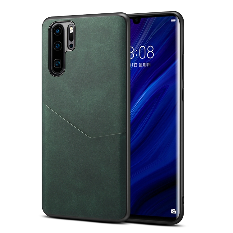 

For Huawei P30 Pro Skin Feel PU + TPU Protective Case with Card Slot(Green)