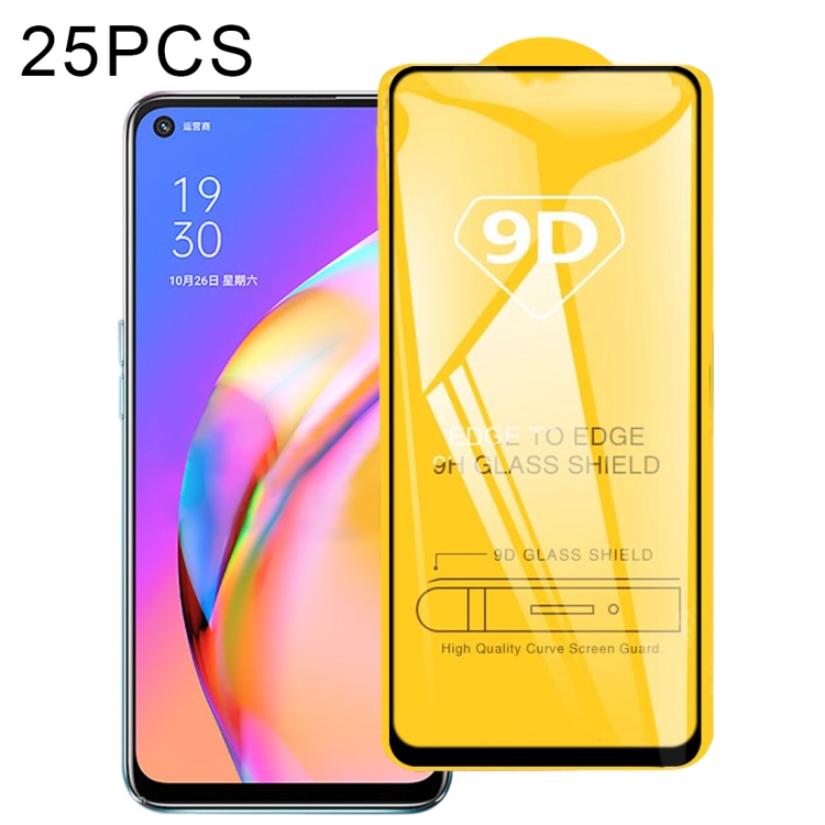 

For OPPO A93 5G / A93s 5G 25 PCS 9D Full Glue Full Screen Tempered Glass Film