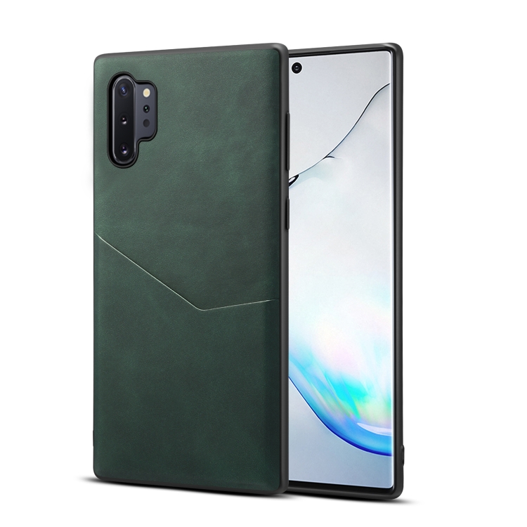 

For Samsung Galaxy Note10+ Skin Feel PU + TPU Protective Case with Card Slot(Green)