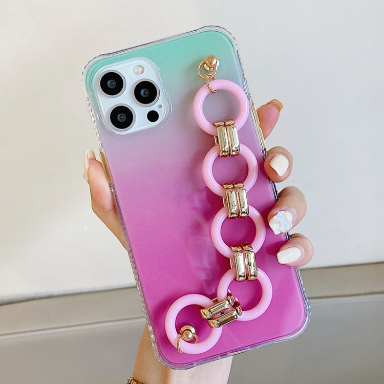 

Gradient + Circle Bracelet TPU Phone Protective Case For iPhone 12 mini(Gradient Rose Red)