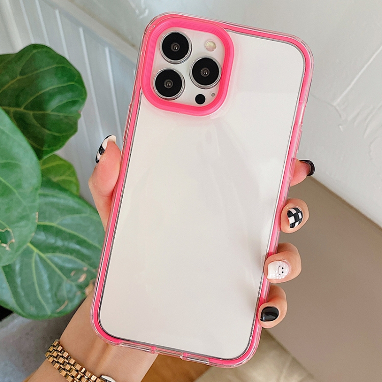 

360 Plane Two-color Transparent TPU Phone Protective Case For iPhone 12 mini(Rose Red)