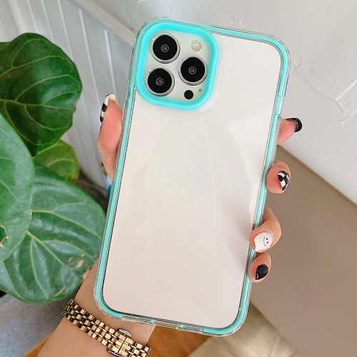

360 Plane Two-color Transparent TPU Phone Protective Case For iPhone 12 / 12 Pro(Green)