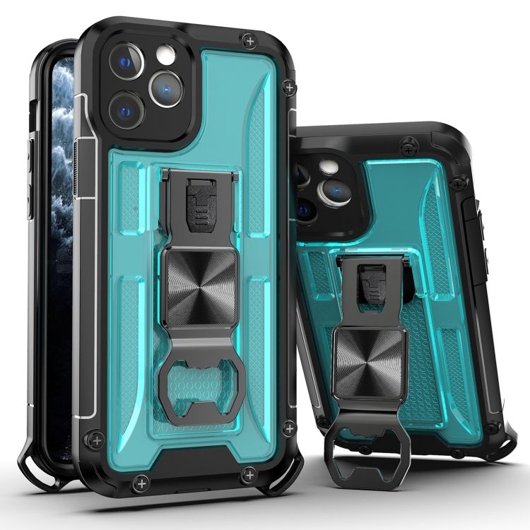 

PC + TPU Shockproof Protective Case with Corkscrew Holder For iPhone 12 mini(Sky Blue)