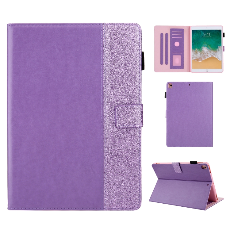 Glitter Powder Stitching Hot-pressed Changing PU Leather Case with Holder & Card Slots & Sleep / Wake-up Function For iPad 9.7 2018 / 2017(Purple)
Glitter Powder Stitching Hot-pressed Changing PU Leather Case with Holder & Card Slots & Sleep / Wake-up Function For iPad 9.7 2018 / 2017(Purple)