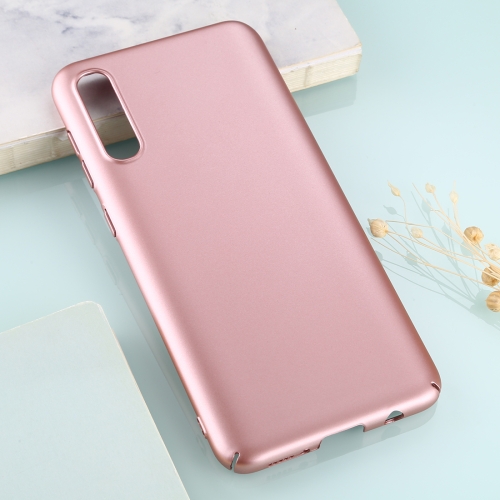 

For Galaxy A50 Solid Color Plastic Protective Case(Rose Gold)