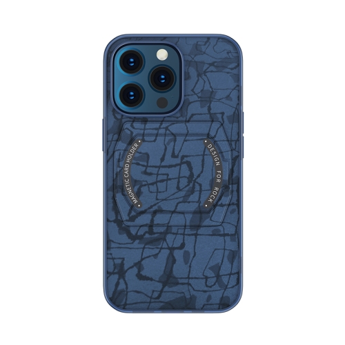 

ROCK SPACE Moca Magnetic Protective Case with Bracket For iPhone 13 Pro(Blue)