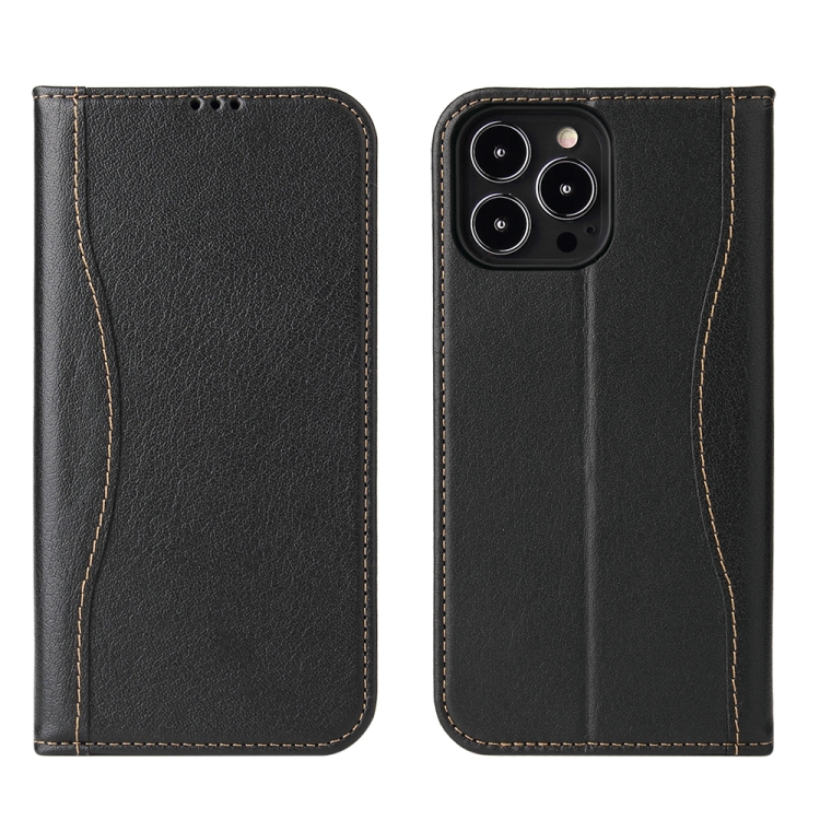 

Genuine Leather Horizontal Flip Leather Case with Holder & Card Slots & Wallet For iPhone 13 mini(Black)