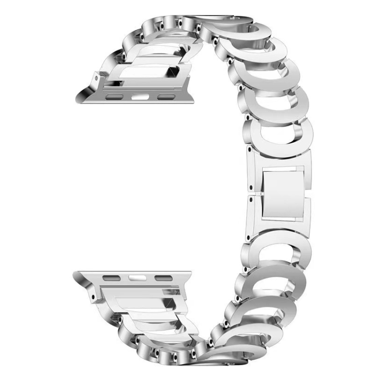 

C-type Diamond Steel Replacement Strap Watchband For Apple Watch Series 6 & SE & 5 & 4 44mm / 3 & 2 & 1 42mm(Silver)