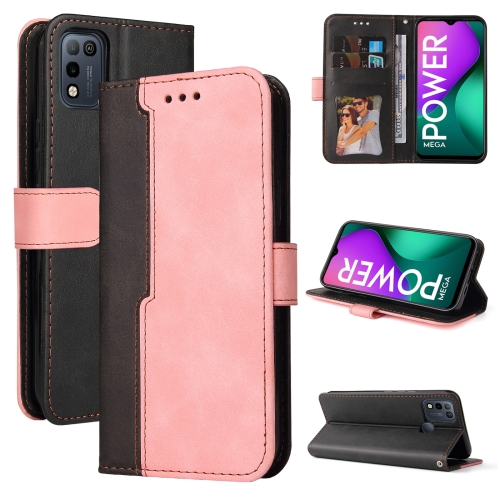 

Business Stitching-Color Horizontal Flip PU Leather Case with Holder & Card Slots & Photo Frame For Infinix Smart 5 / Hot 10 Lite / X657(Pink)