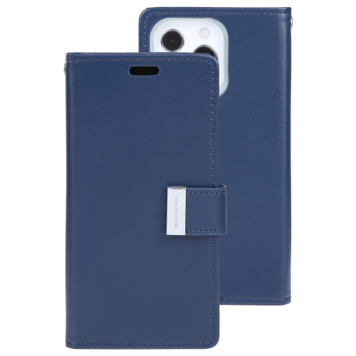 

GOOSPERY RICH DIARY Crazy Horse Texture Horizontal Flip Leather Case with Holder & Card Slots & Wallet For iPhone 13 Pro Max(Blue)