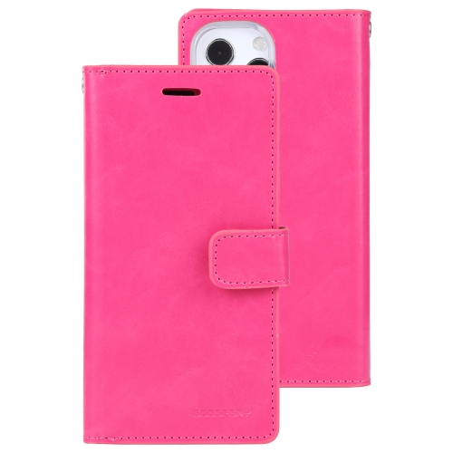 

GOOSPERY MANSOOR Crazy Horse Texture Horizontal Flip Leather Case with Holder & Card Slots & Wallet For iPhone 13 Pro(Rose Red)