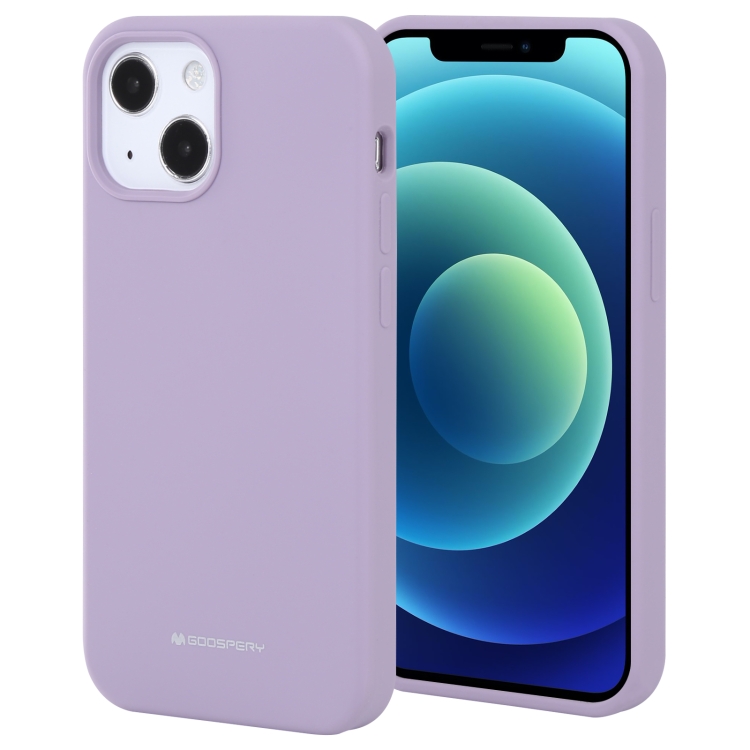 

GOOSPERY SILICONE Solid Color Soft Liquid Silicone Shockproof Soft TPU Case For iPhone 13(Purple)