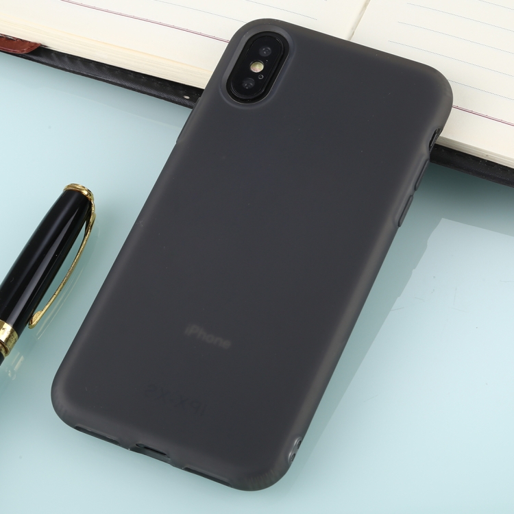 

For iPhone XS Solid Color TPU Shockproof Protective Case(Black)