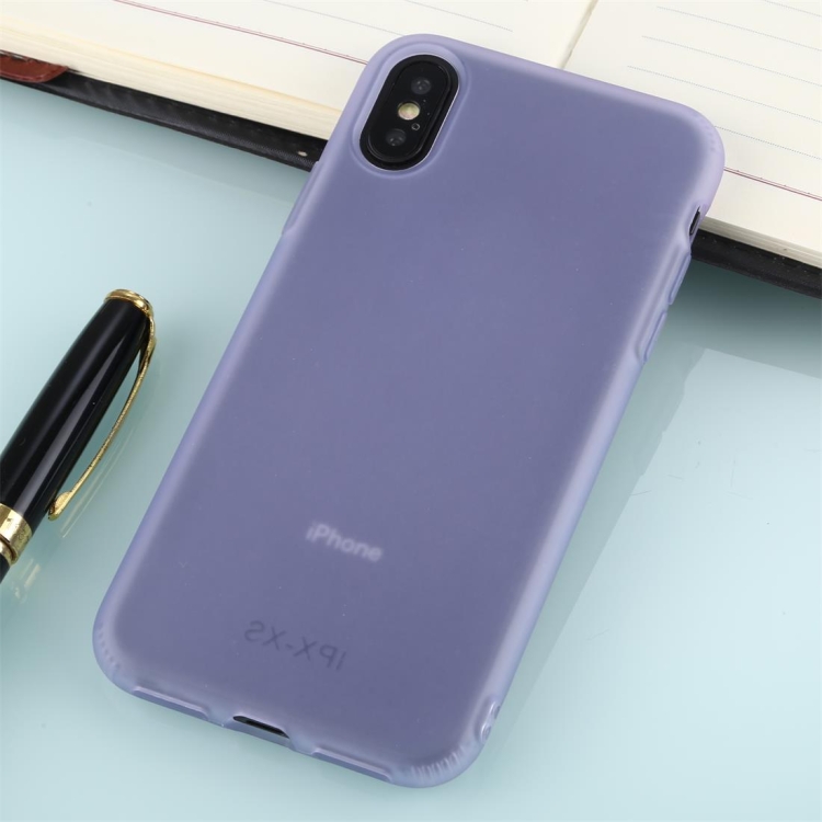 

For iPhone XS Solid Color TPU Shockproof Protective Case(Purple)