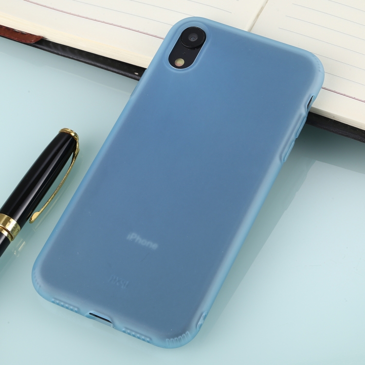 

For iPhone XR Solid Color TPU Shockproof Protective Case(Blue)