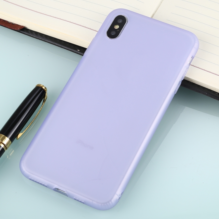 

For iPhone XS Max Solid Color TPU Shockproof Protective Case(Purple)